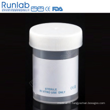 Ce Marked PP 60ml Universal Specimen Containers with Screw Cap and Plain Label